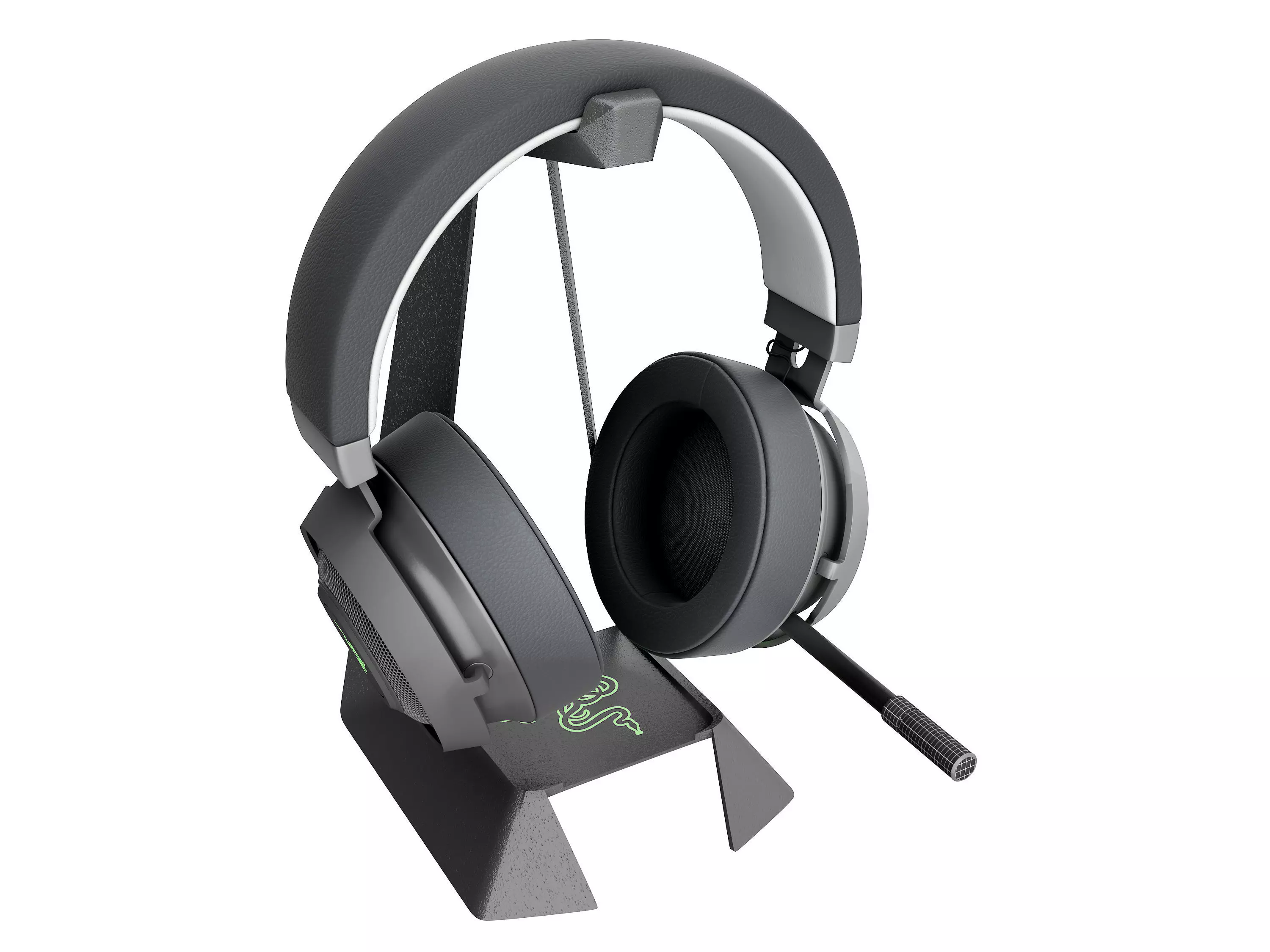 Headset Razer Low-poly 3D model_1