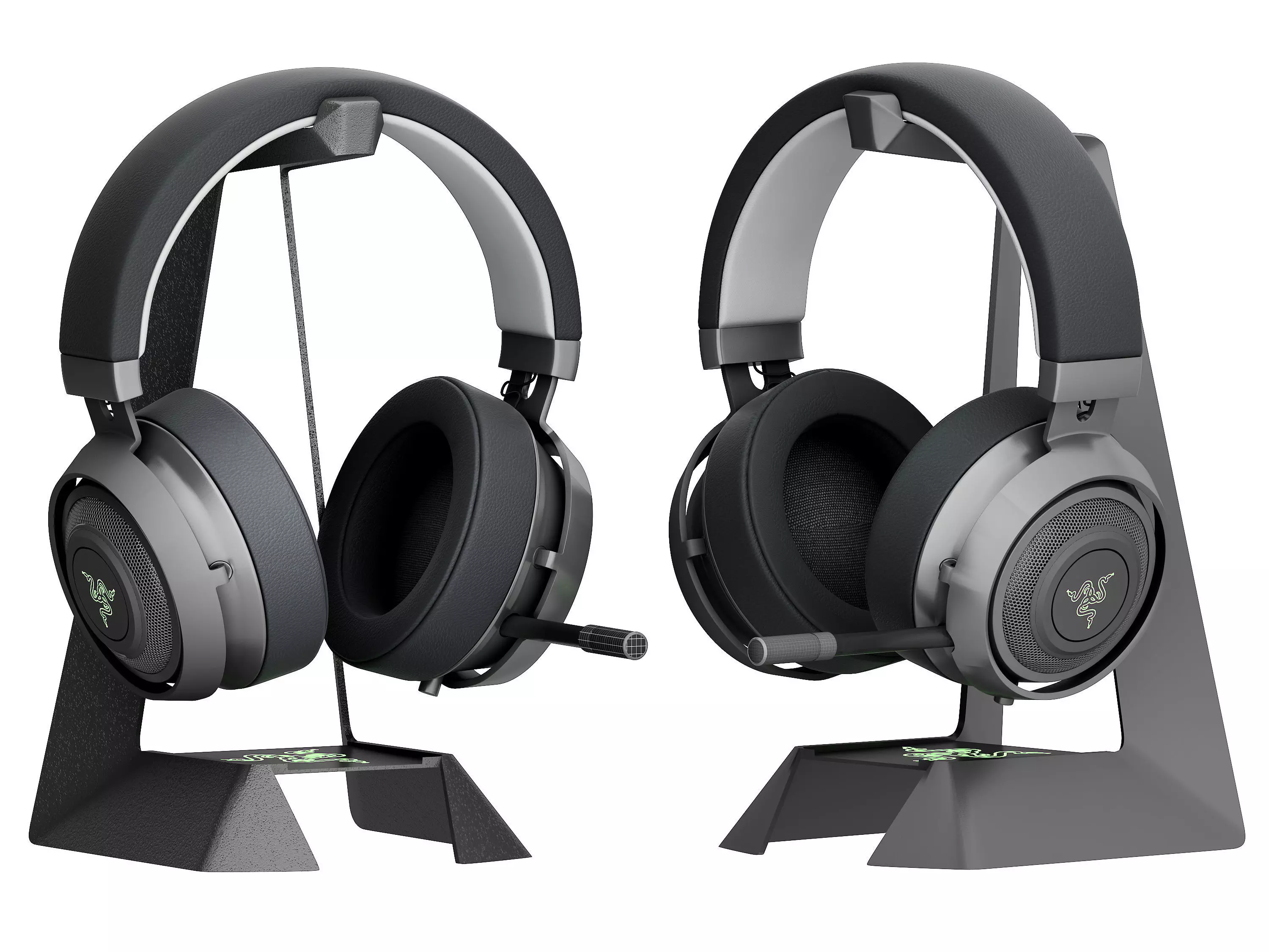Headset Razer Low-poly 3D model_0
