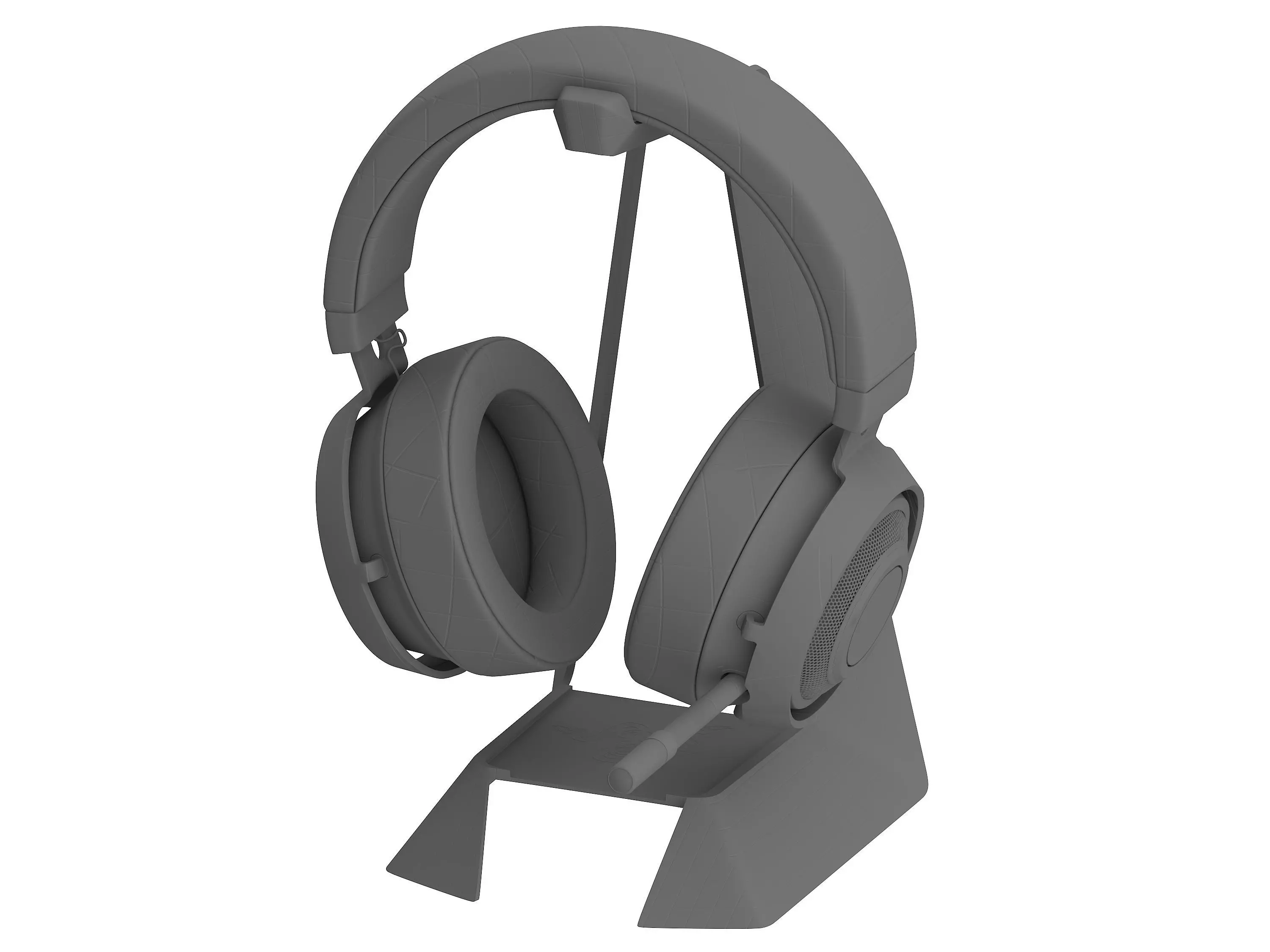 Headset Razer Low-poly 3D model_3