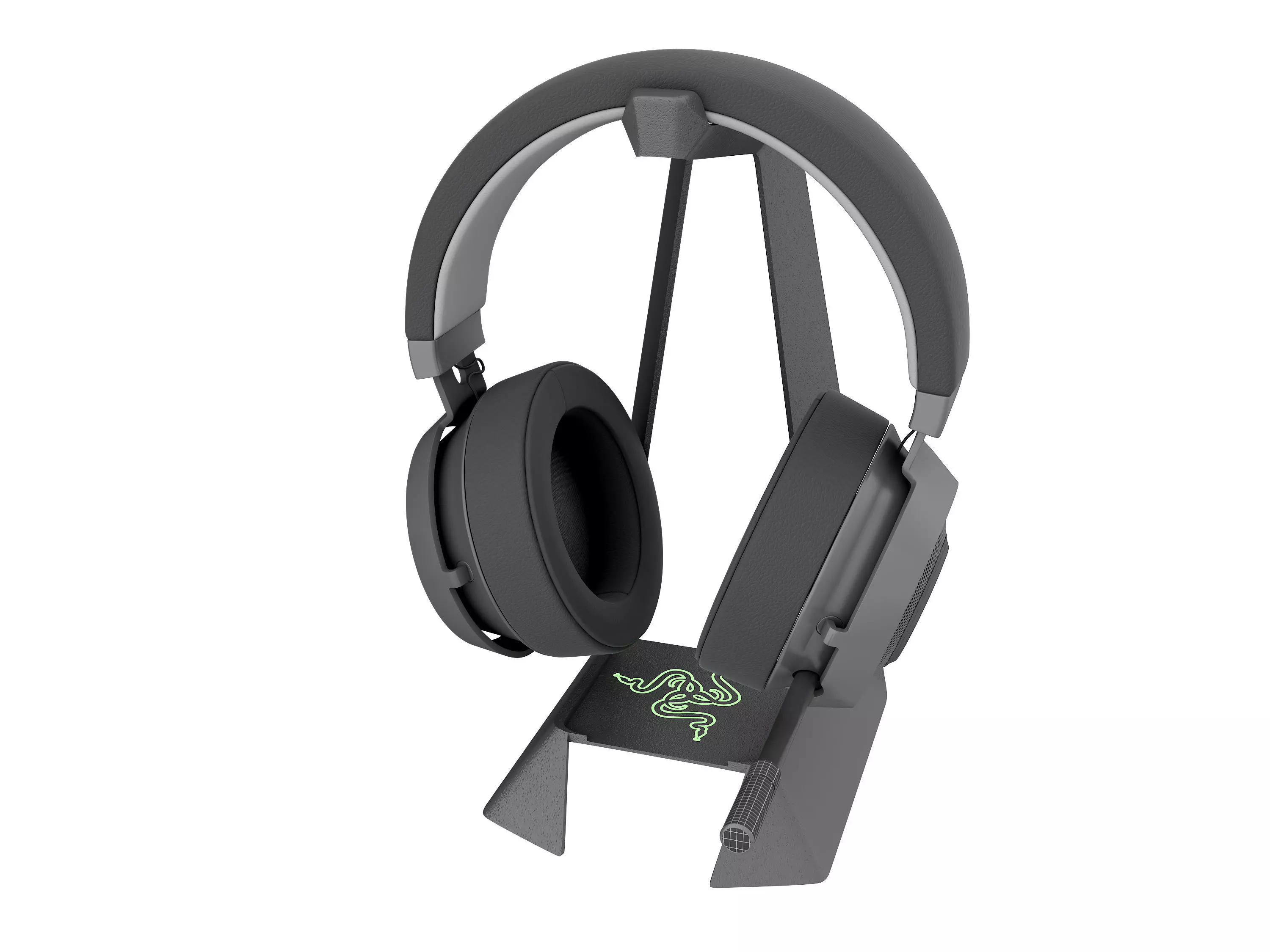 Headset Razer Low-poly 3D model_2