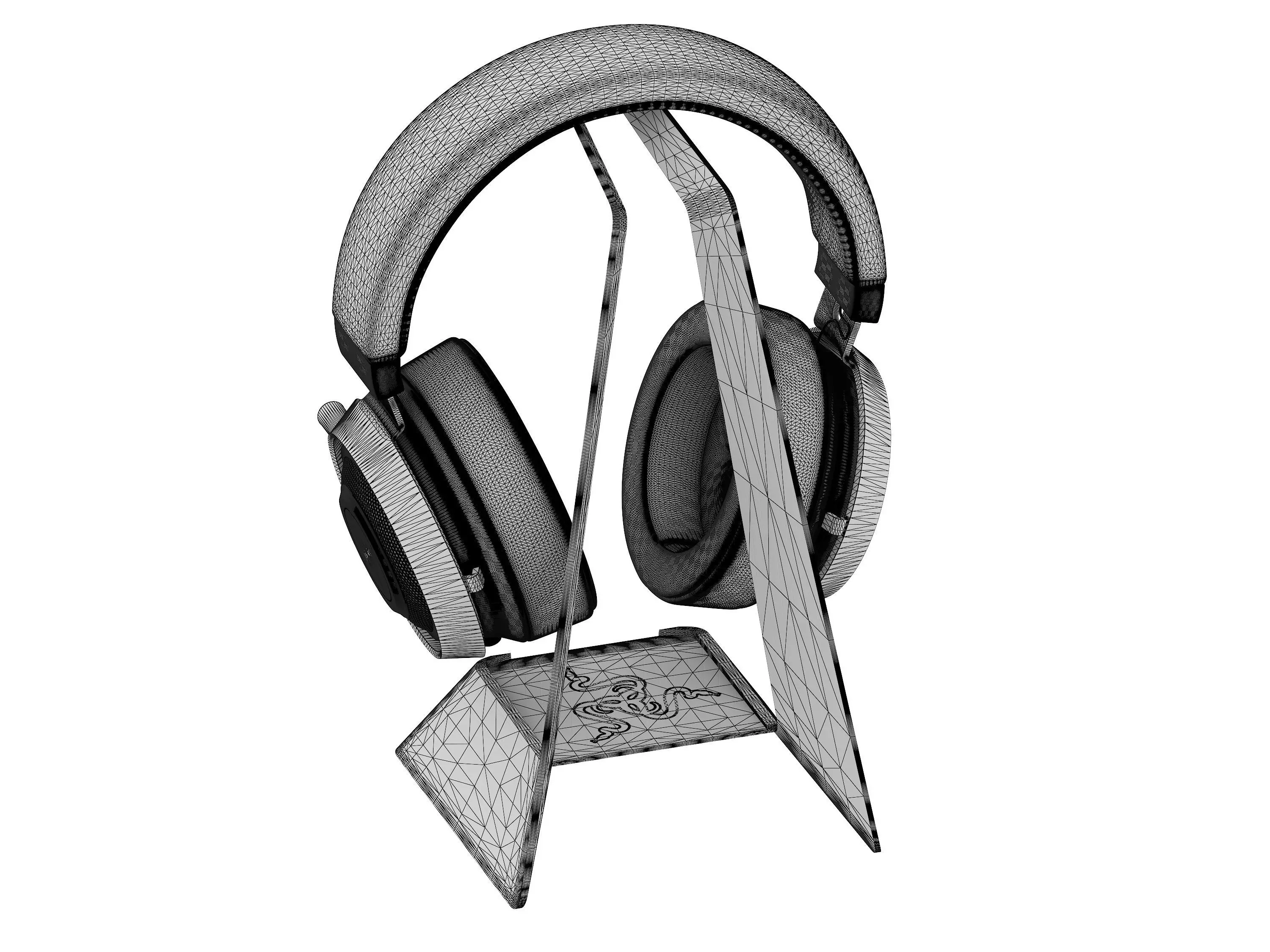 Headset Razer Low-poly 3D model_5