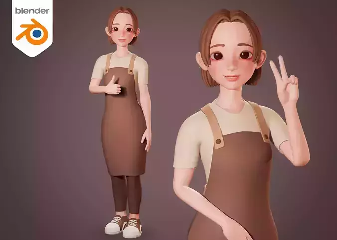Female Barista - Rigged