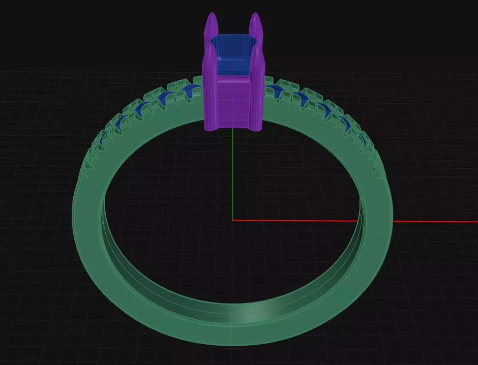 4 Prong Diamond Engagement Ring 3D print model_1