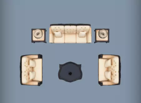 Classic living room furniture set 3d Model 3D print model_1