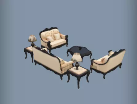 Classic living room furniture set 3d Model 3D print model_5