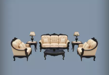 Classic living room furniture set 3d Model 3D print model_0