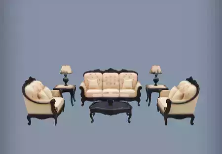 Classic living room furniture set 3d Model