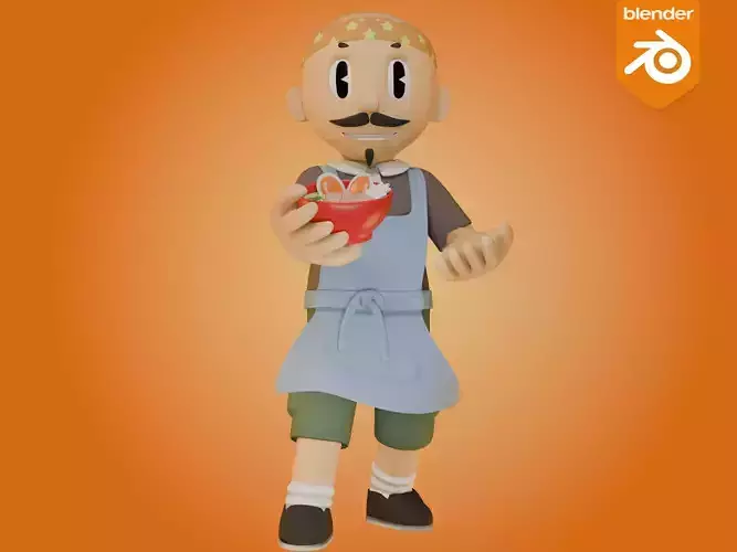 3D Character Uncle Chef 3D Model