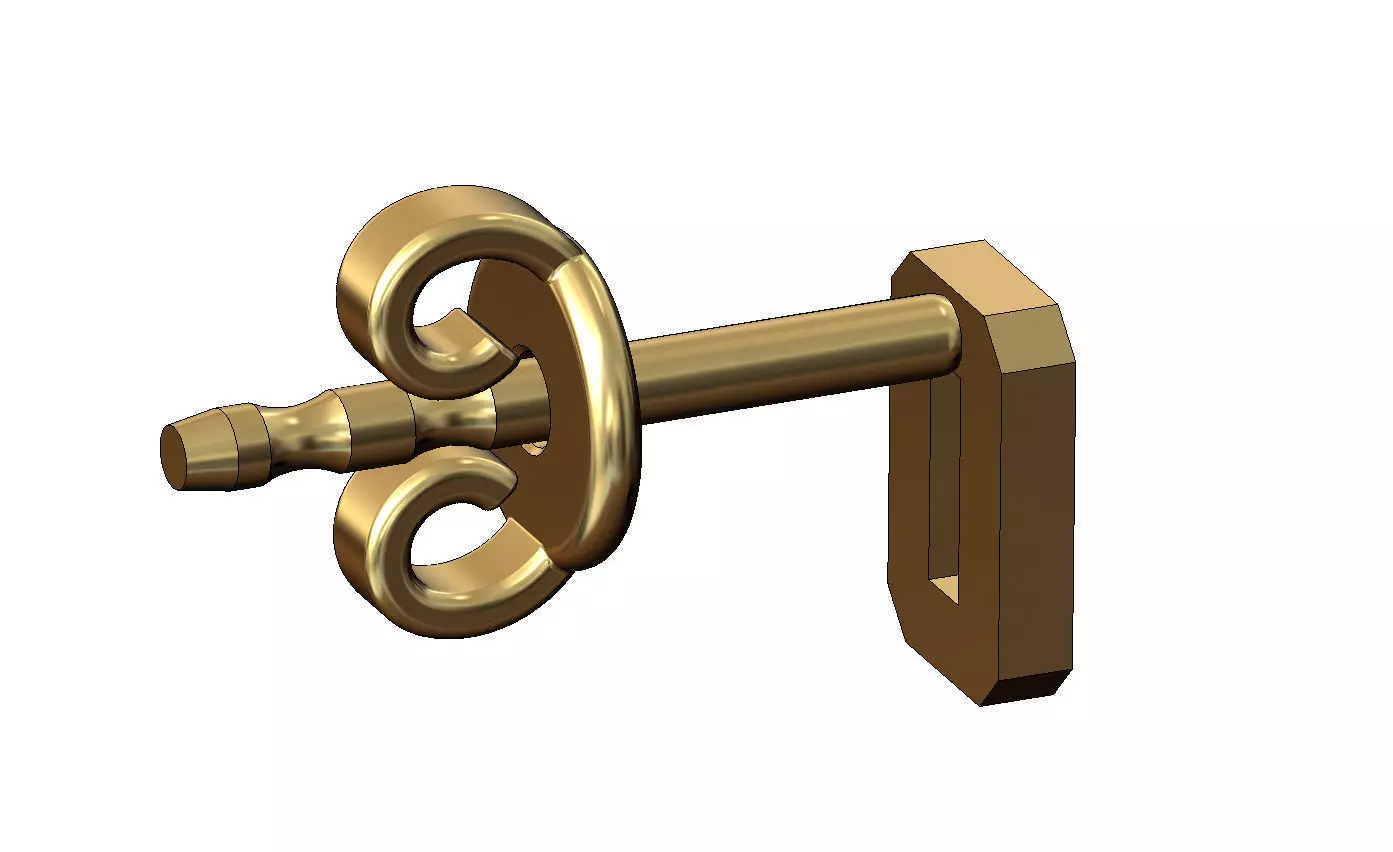 0 zero number varsity font stud earring 3D print model_3