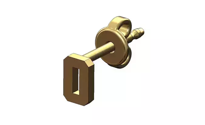 0 zero number varsity font stud earring 3D print model