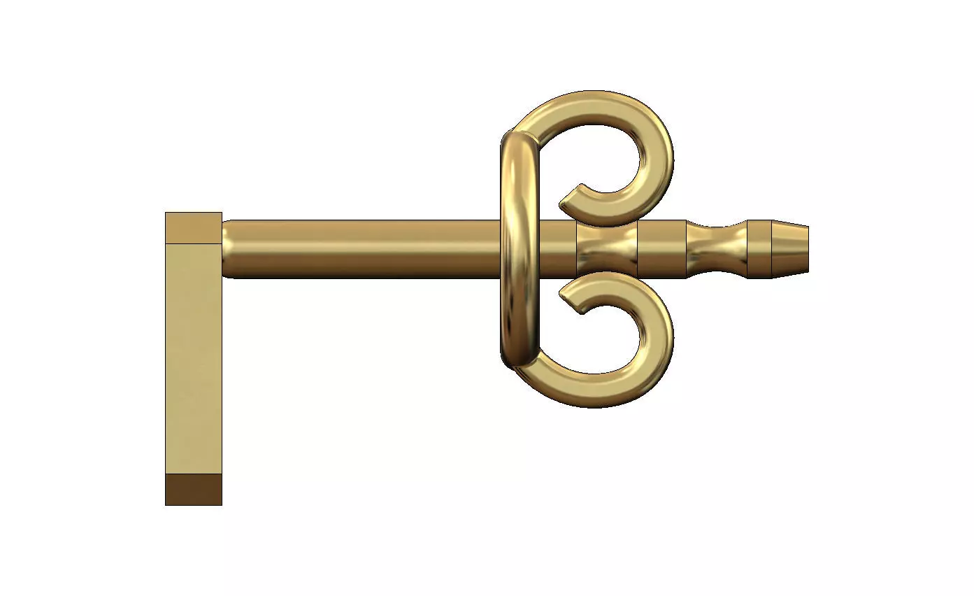 0 zero number varsity font stud earring 3D print model_2