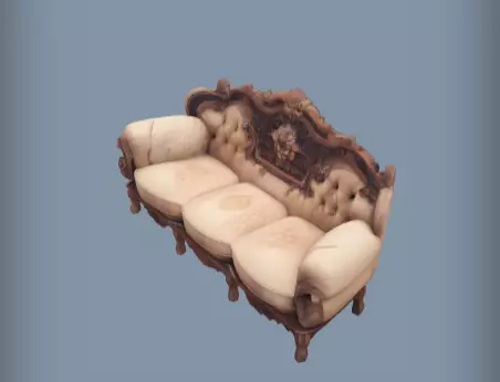 Ornate vintage sofa with tufted cushions 3d Model 3D print model_1