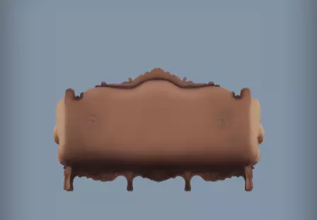 Ornate vintage sofa with tufted cushions 3d Model 3D print model_3