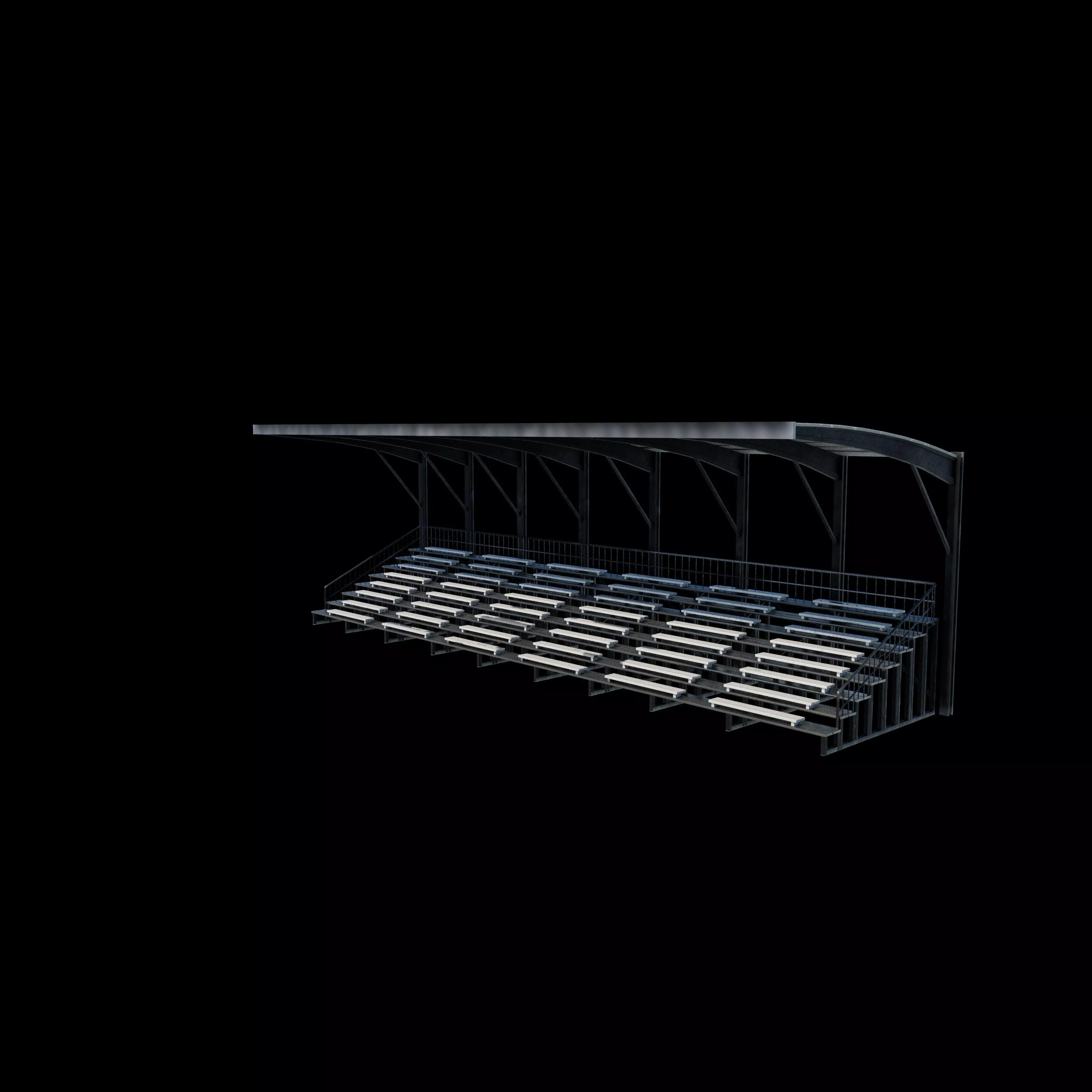 Stadium tribune 3D model_2