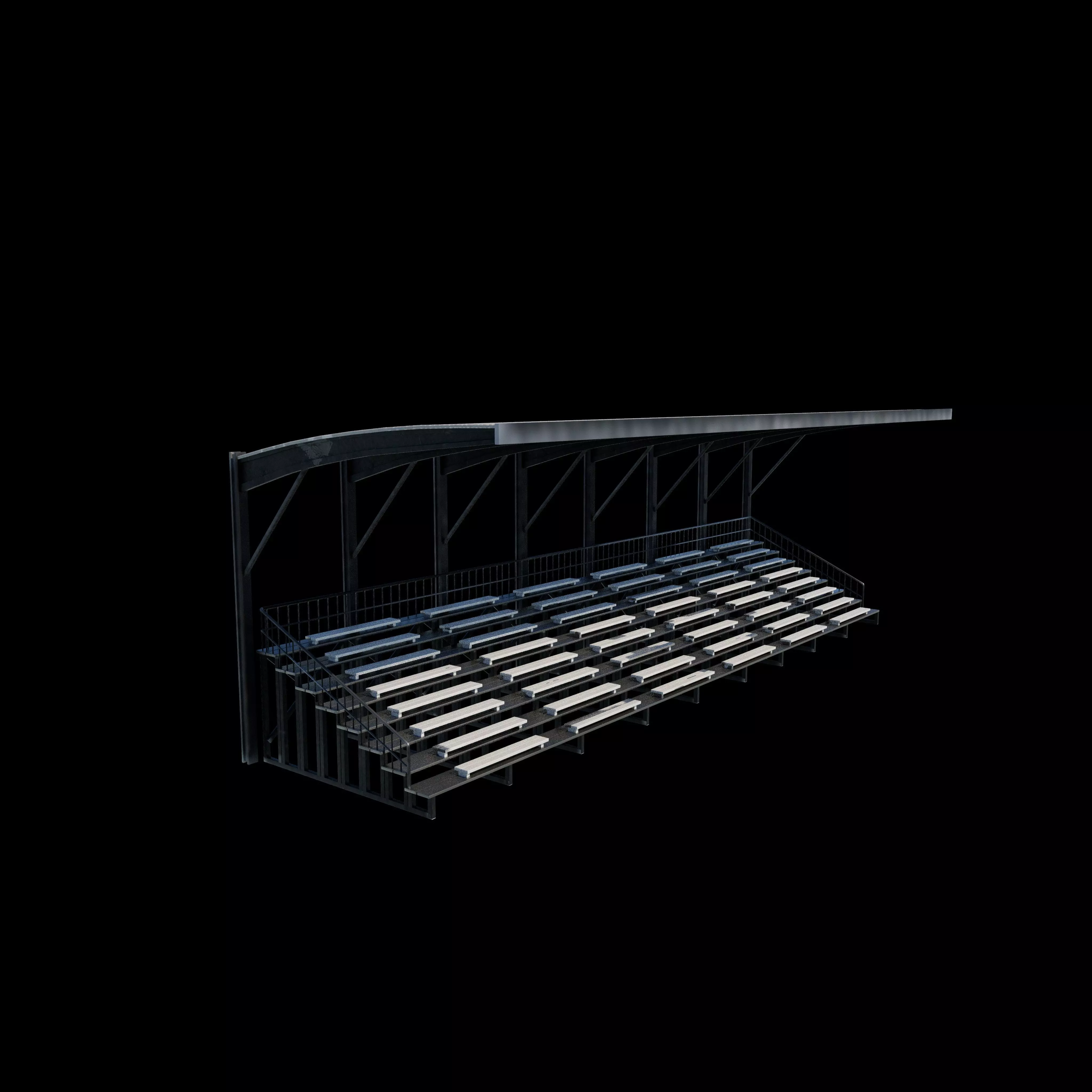 Stadium tribune 3D model_0