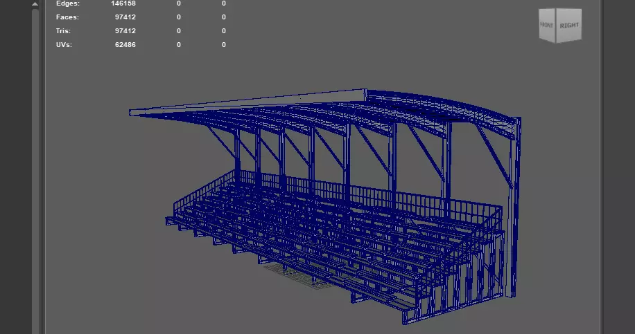 Stadium tribune 3D model_16
