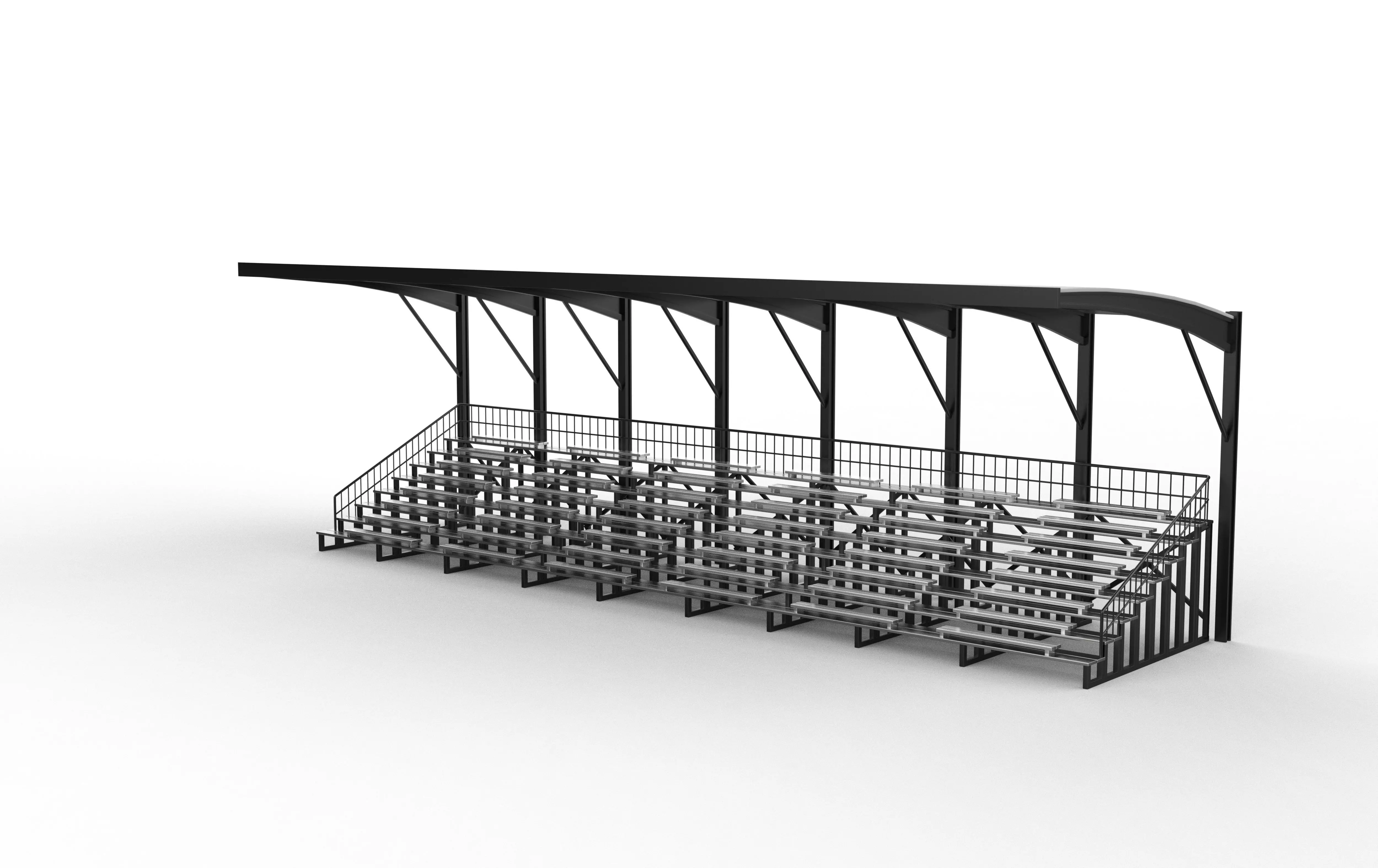 Stadium tribune 3D model_5