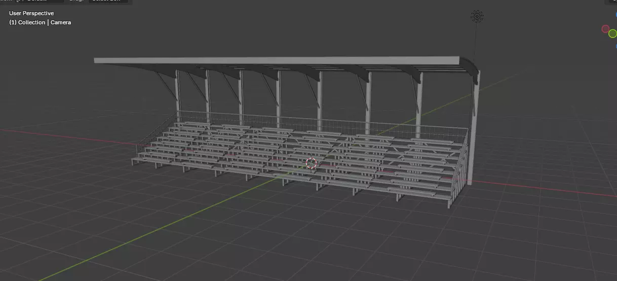 Stadium tribune 3D model_15