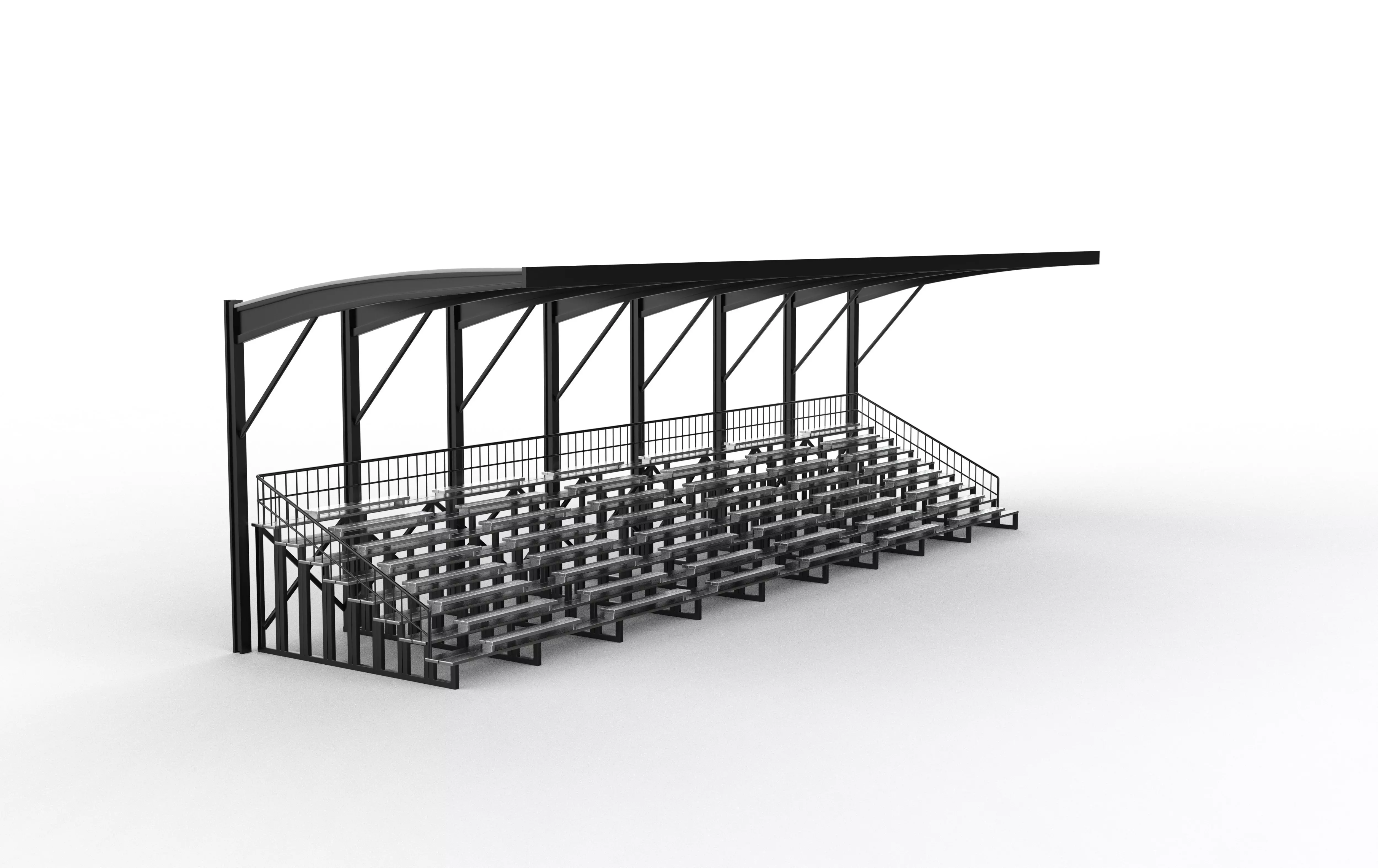 Stadium tribune 3D model_9