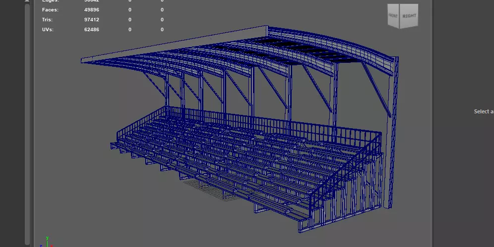 Stadium tribune 3D model_14