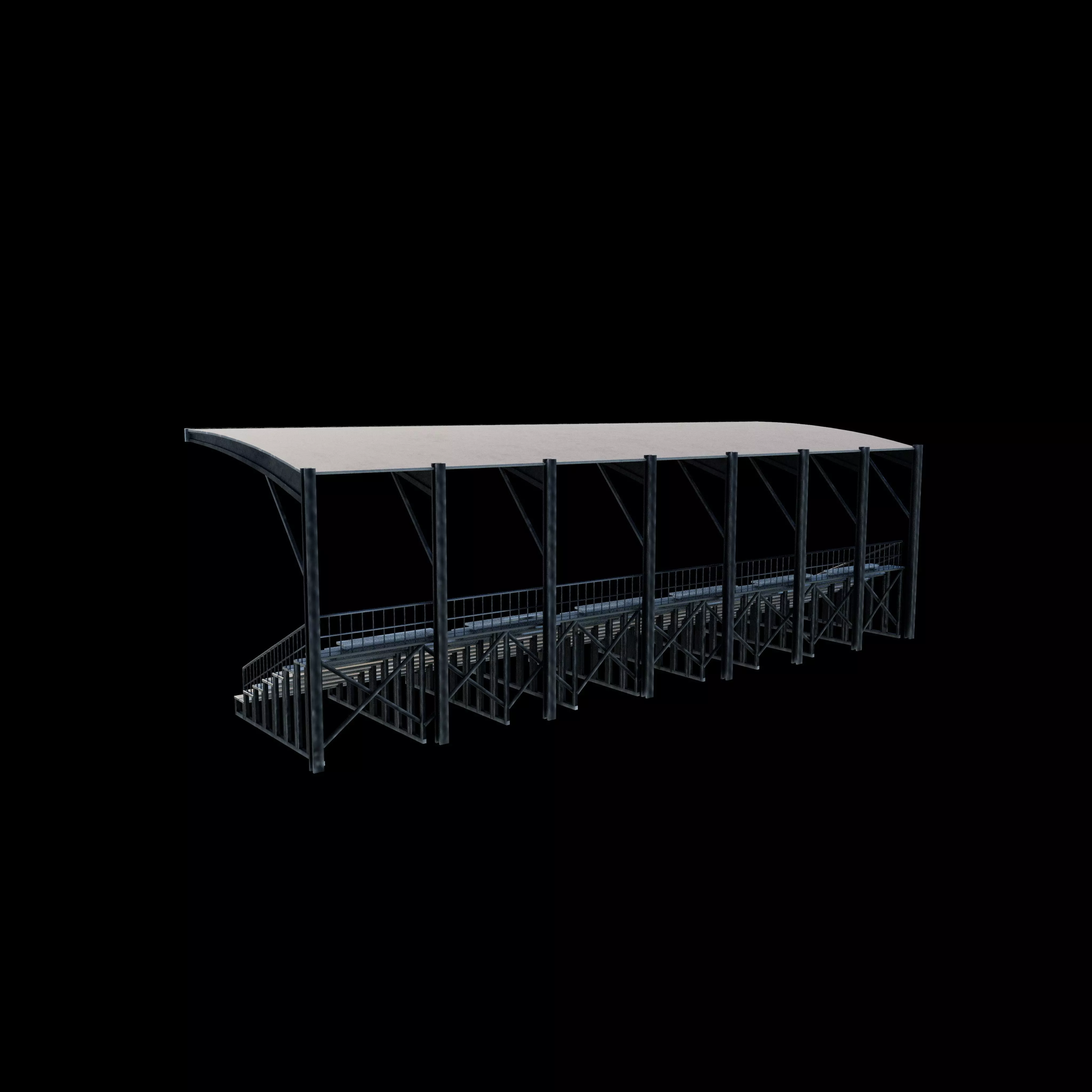 Stadium tribune 3D model_10