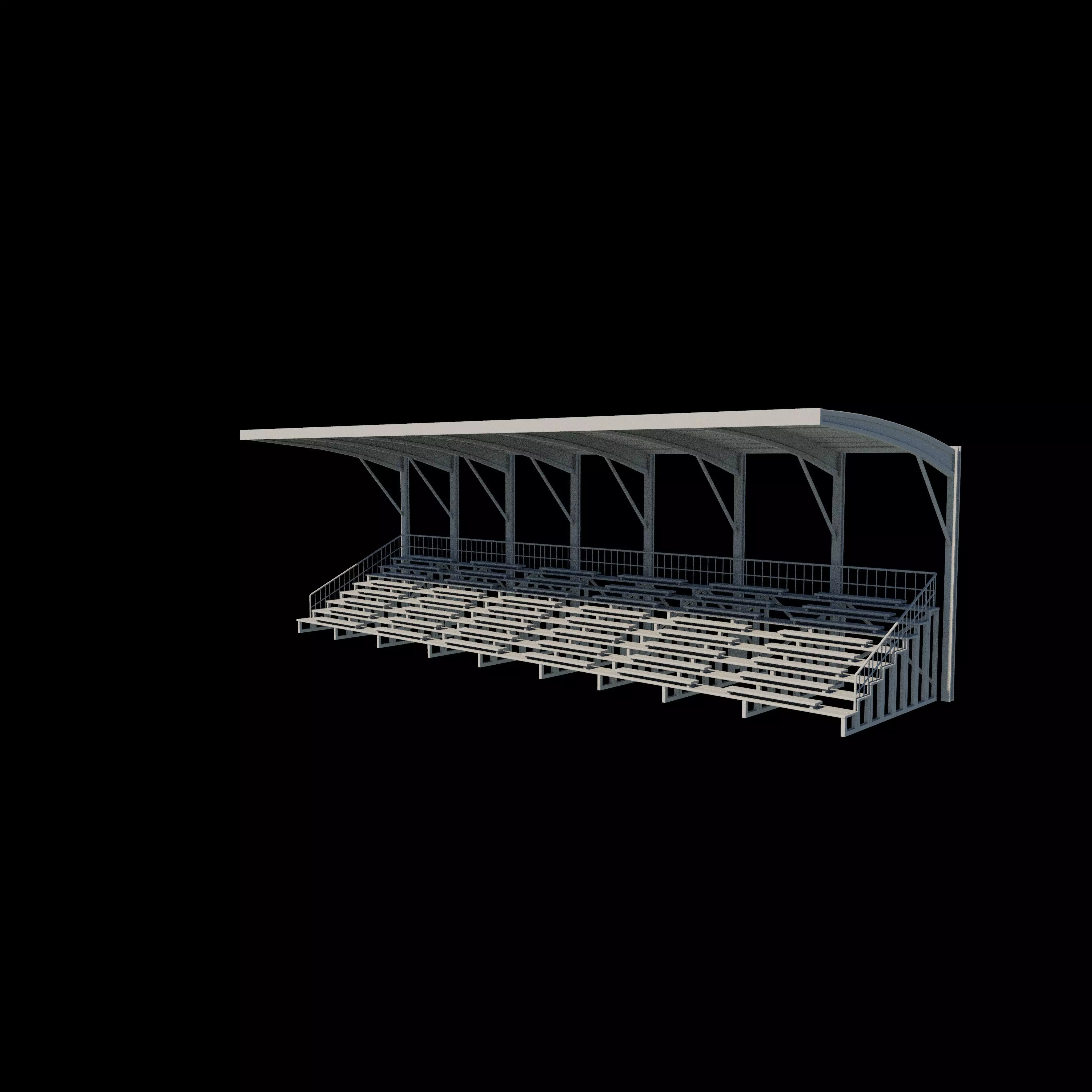 Stadium tribune 3D model_6