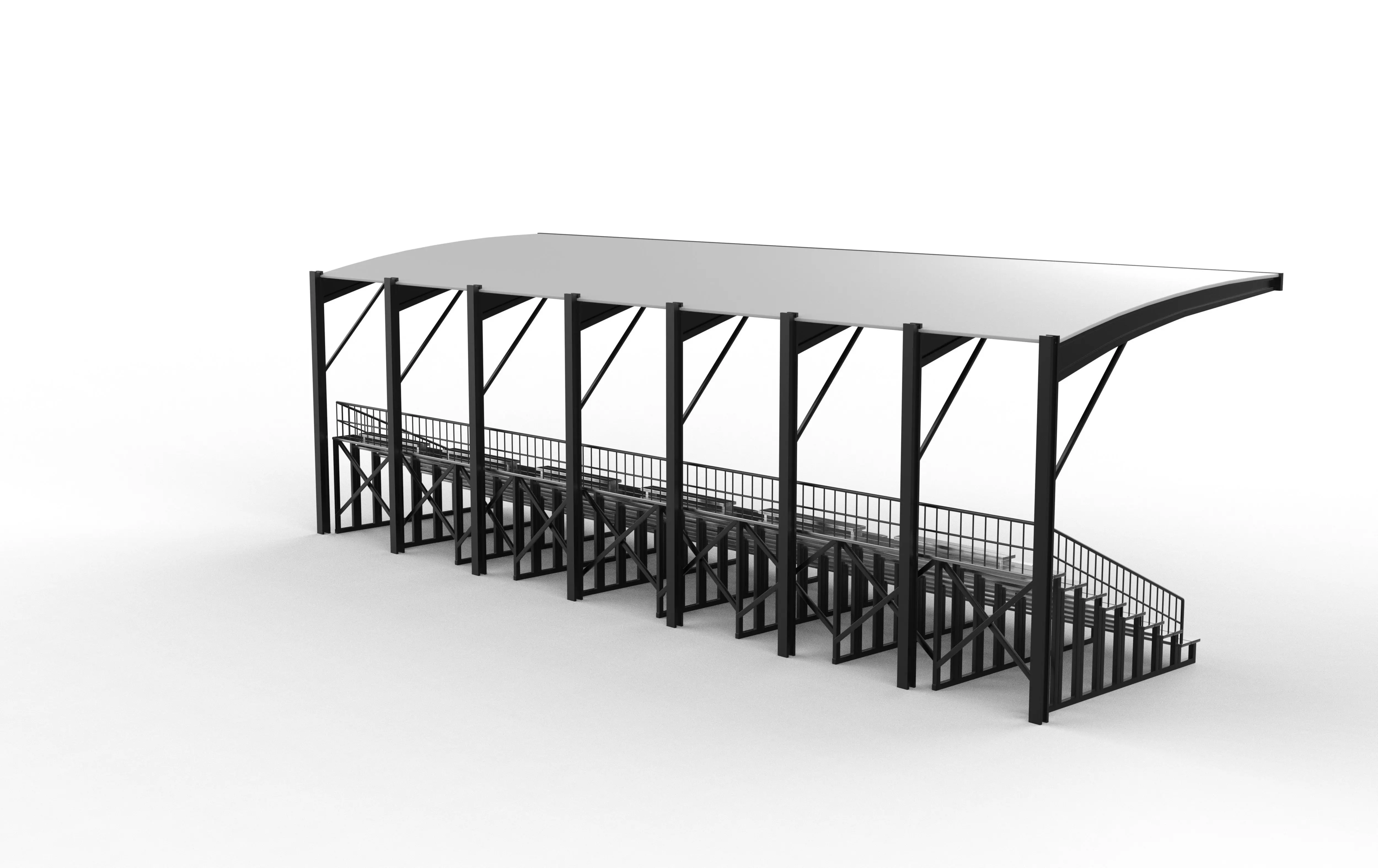 Stadium tribune 3D model_13