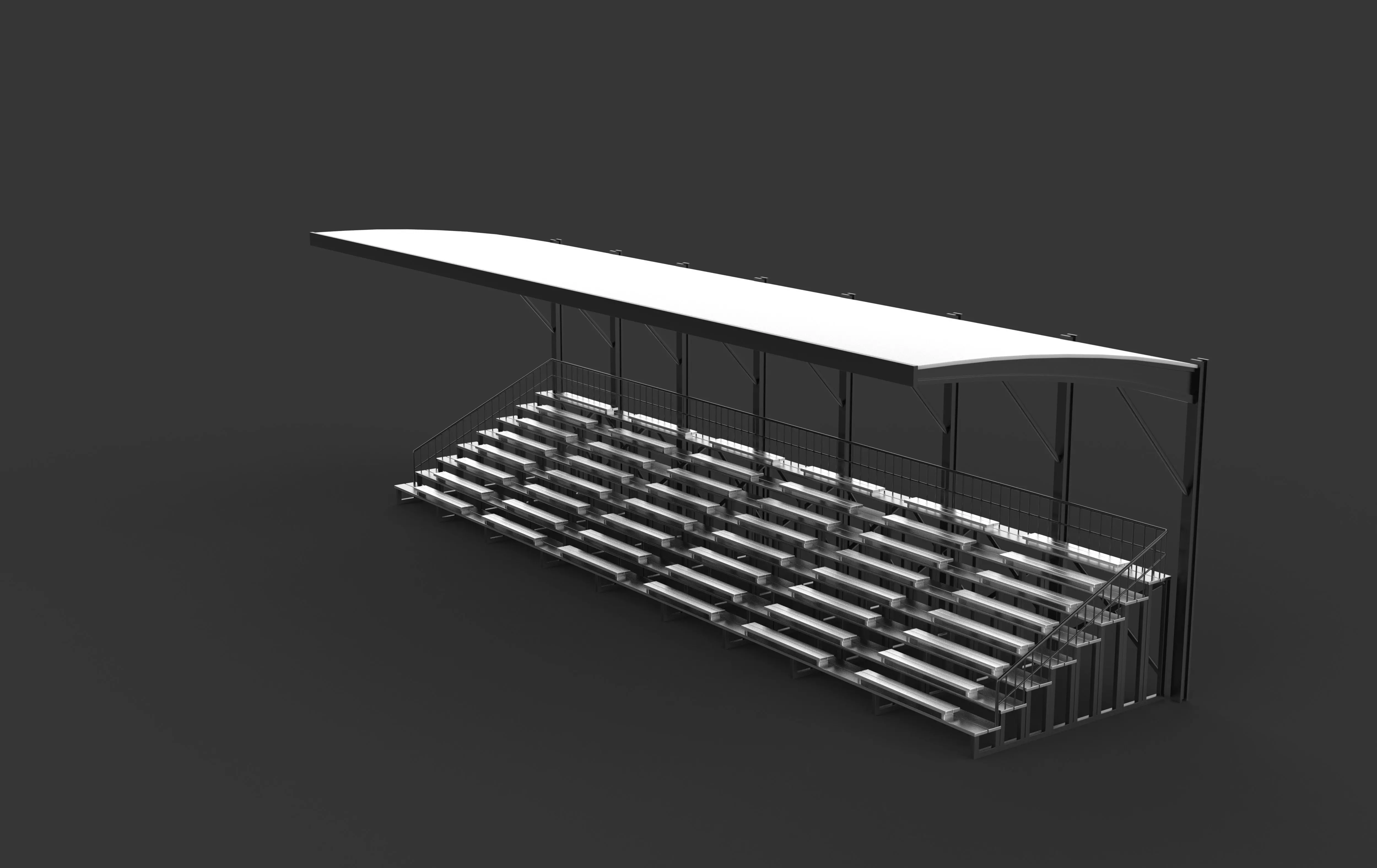 Stadium tribune 3D model_12