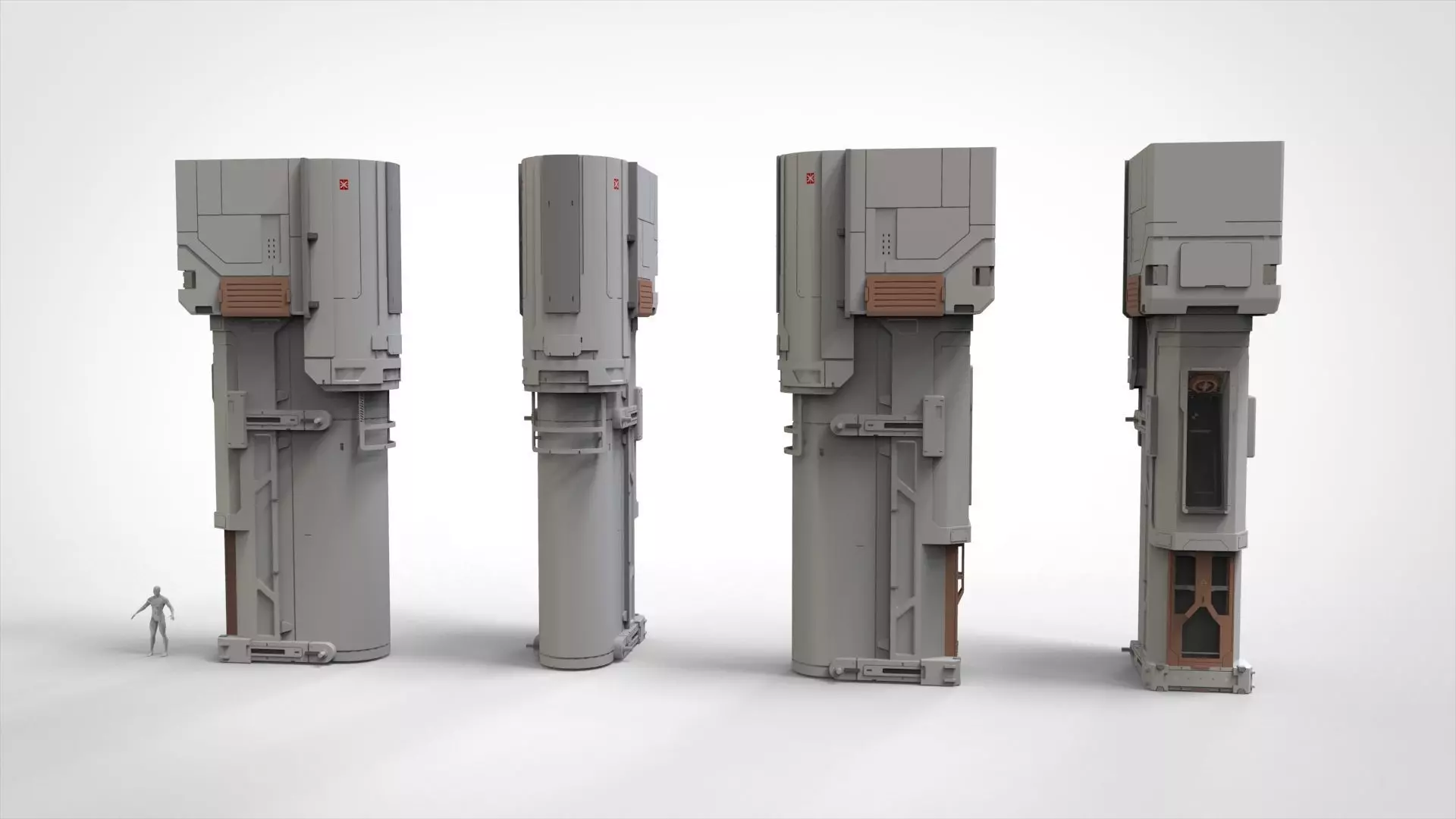 Sci-fi Architecture kitbash 56 3D model_17