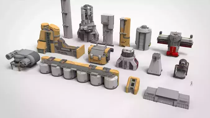 Sci-fi Architecture kitbash 56 3D model Sci-fi Architecture kitbash 56 3D model