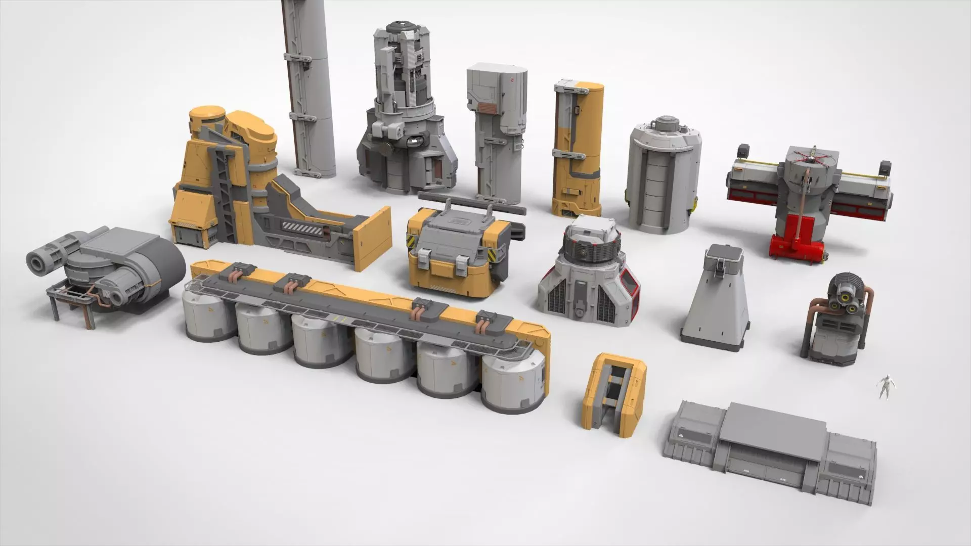 Sci-fi Architecture kitbash 56 3D model_0