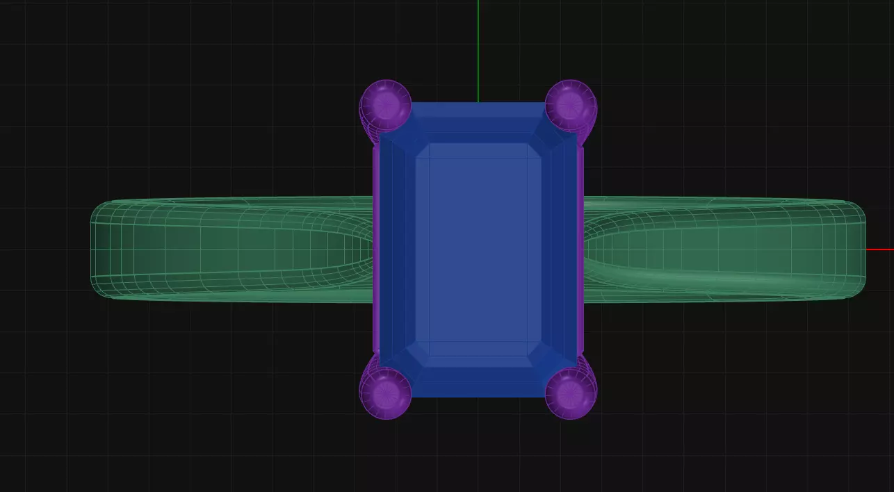 4 Prong Diamond Engagement Ring 3D print model_1