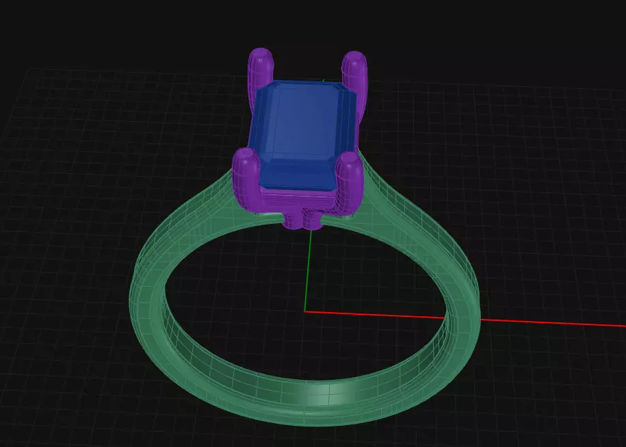 4 Prong Diamond Engagement Ring 3D print model_0