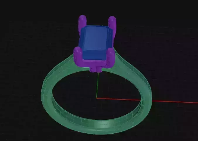 4 Prong Diamond Engagement Ring 3D print model