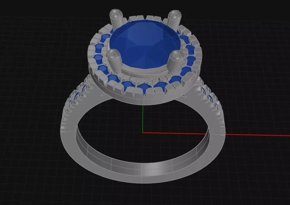 4 Prong Diamond Engagement Ring 3D print model_1