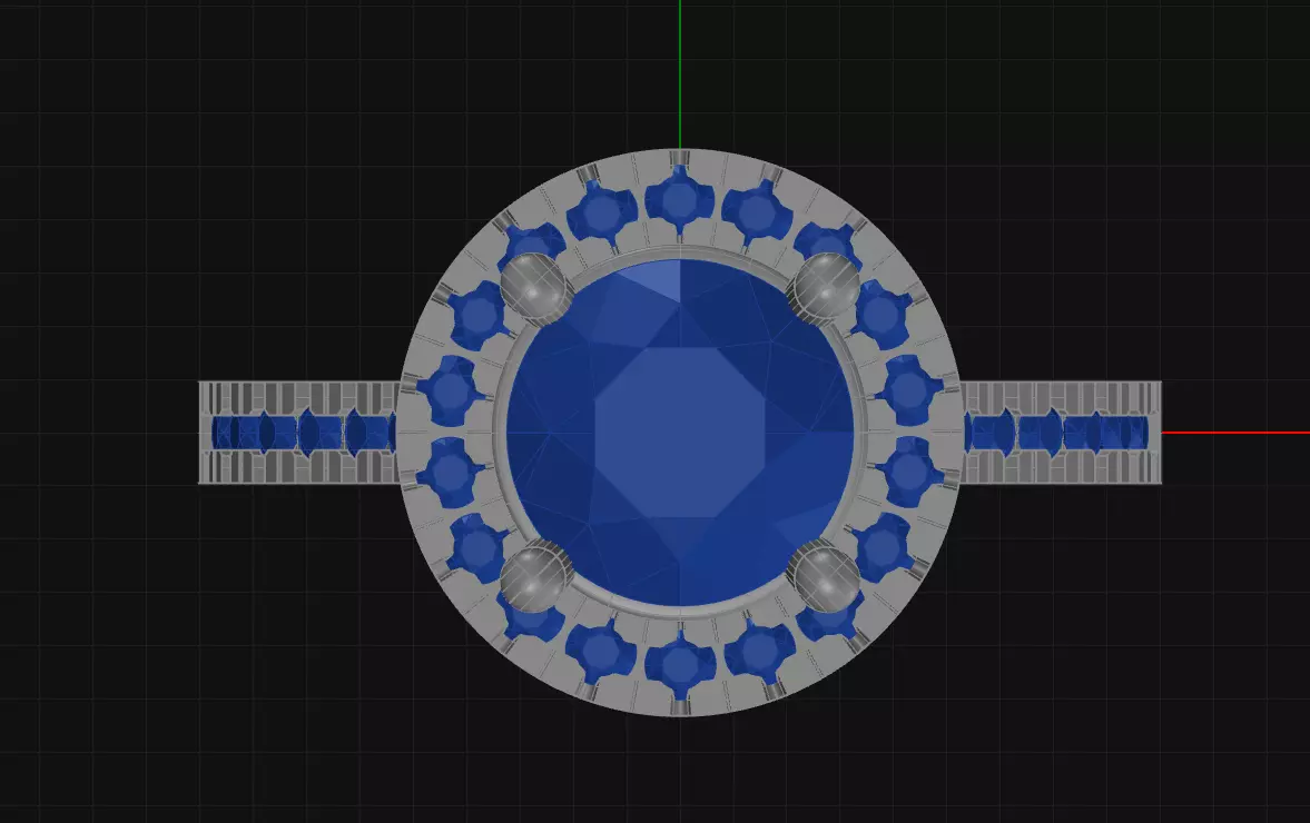 4 Prong Diamond Engagement Ring 3D print model_0