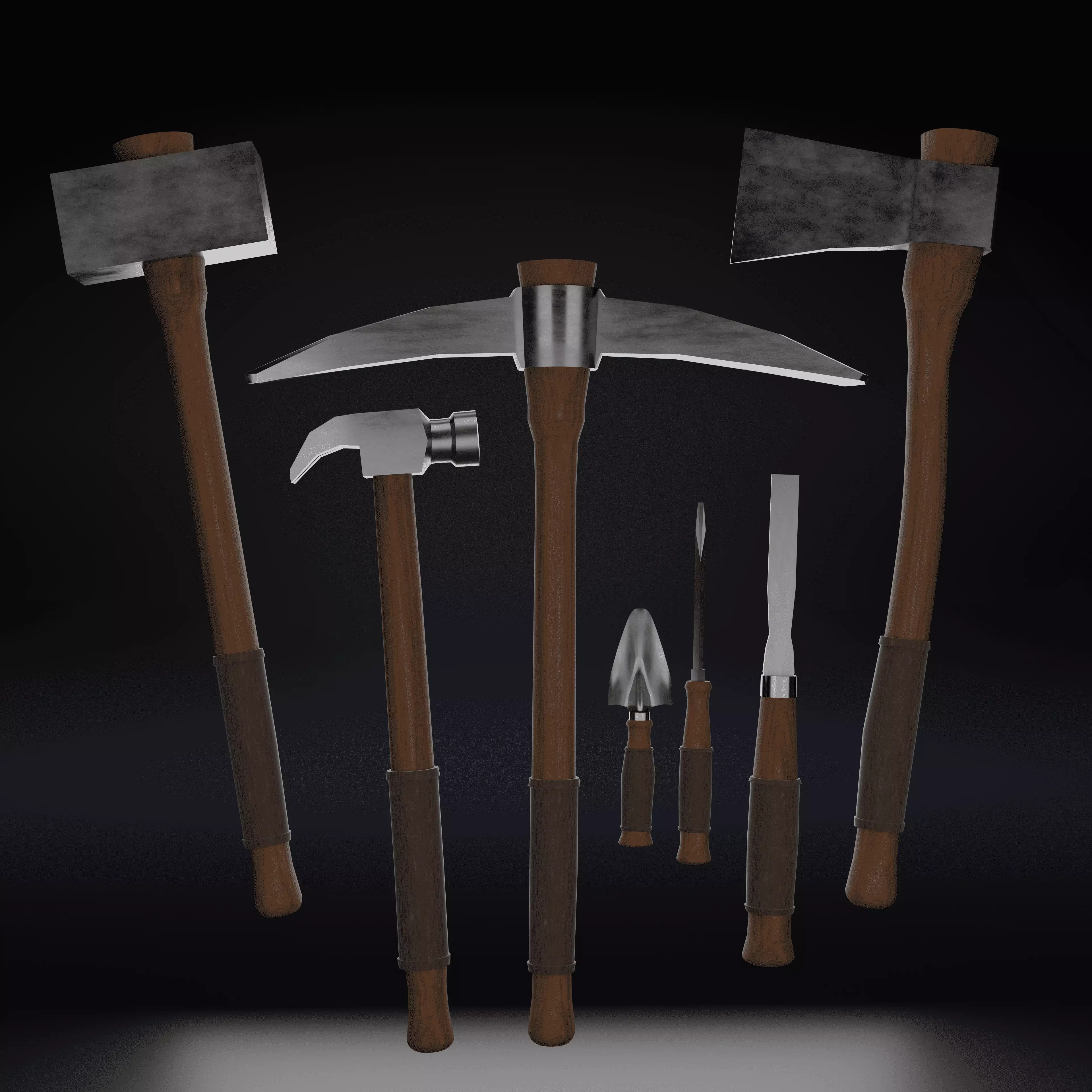 Blacksmiths PBR ToolKit - 7 High quality tools Low-poly 3D model_0