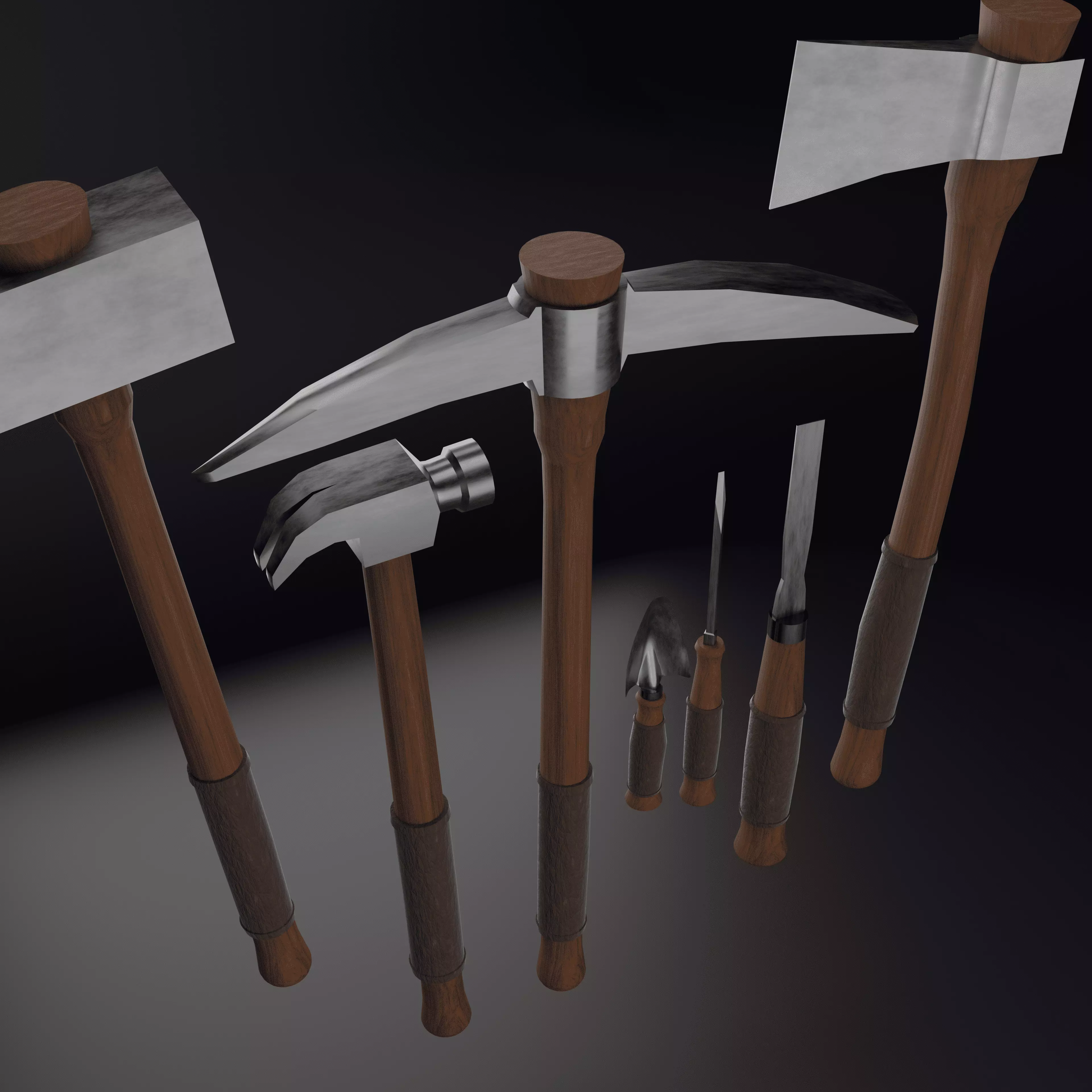 Blacksmiths PBR ToolKit - 7 High quality tools Low-poly 3D model_2