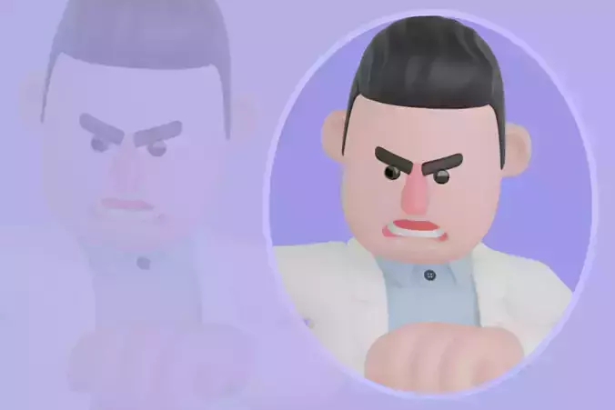 Stylized 3D Male Doctor Character - Cartoon Virus Kicker