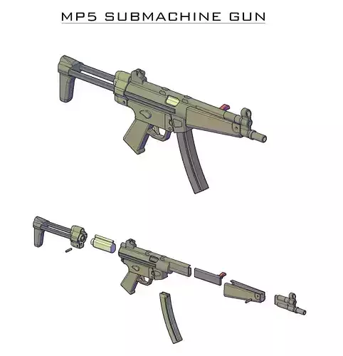 MP5 Submachinegun miniature and Toy