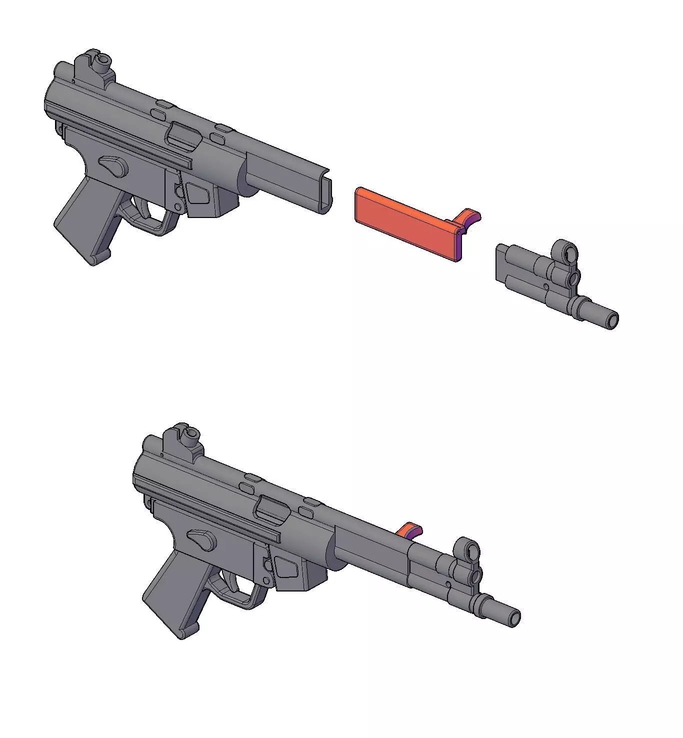 MP5 Submachinegun miniature and Toy 3D print model_1