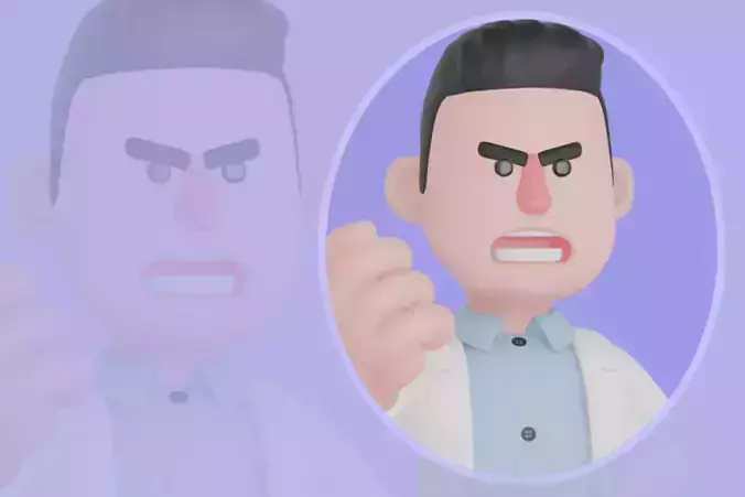 Stylized 3D Male Doctor Character - Cartoon Virus Fighter