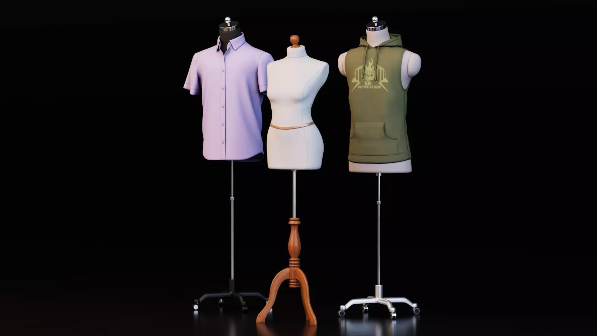 Mannequin Dress Form Collection 3D model_0