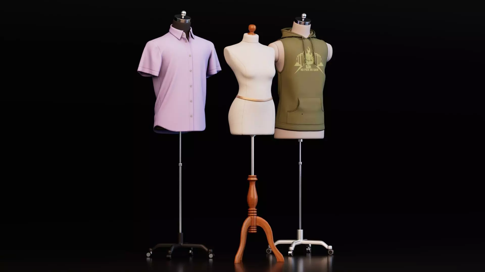 Mannequin Dress Form Collection 3D model_1