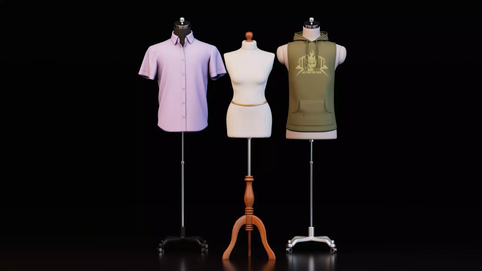 Mannequin Dress Form Collection 3D model_2