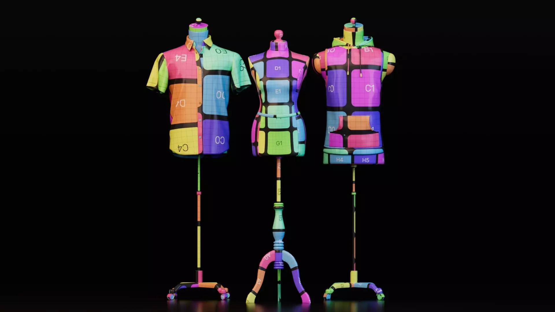 Mannequin Dress Form Collection 3D model_16