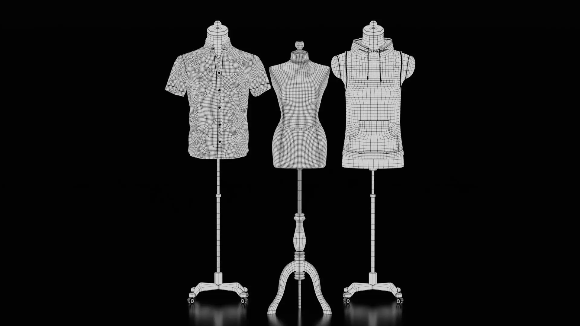 Mannequin Dress Form Collection 3D model_12