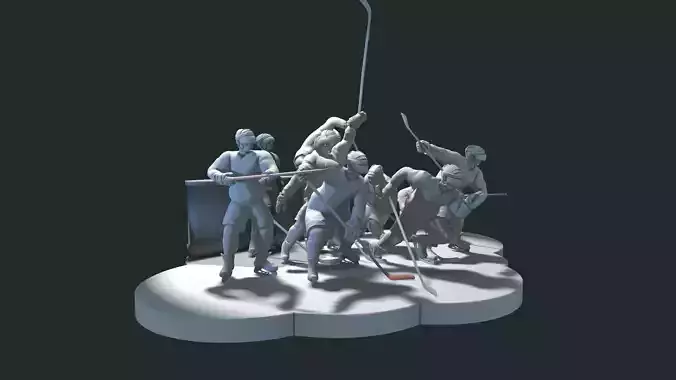 Collectible hockey players set 3D print model