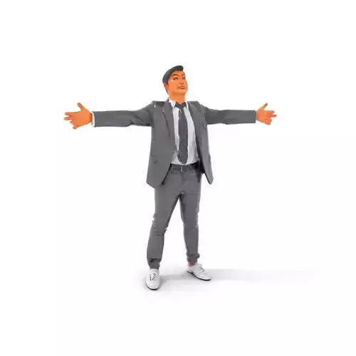 Businessman in Gray Suit Model Pack Low-poly 3D model