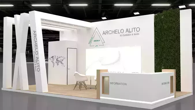 3d exhibition booth Low-poly 3D model